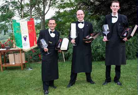 I finalisti: da sin.  Salvatore Ferrara, terzo classificato;  Ivan Corocher, primo classificato; e Michele Garbuio, secondo classificato