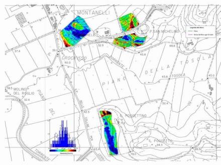Mappe di resistivitÃ  apparente acquisita con metodo ARP su base CTR