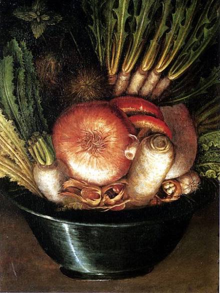 Ortaggi in una ciotola (L'ortolano) - rovesciato