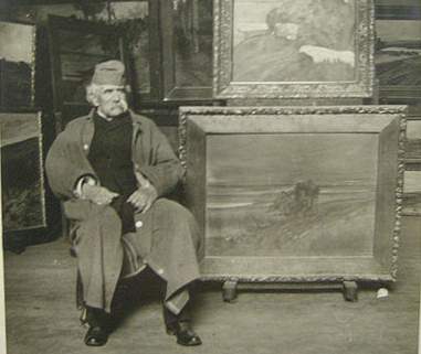 Giovanni Fattori nel suo studio