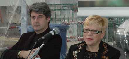 Laura Marvaldi con Luigi Caricato a Imperia al Premio Grinzane Cavour