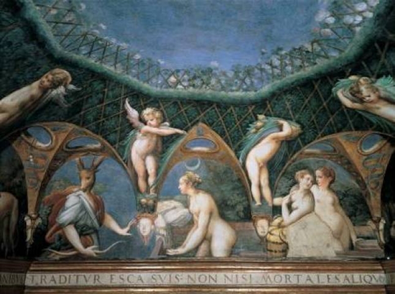 Fontanellato. Affresco del Parmigianino, "Diana e Atteone"